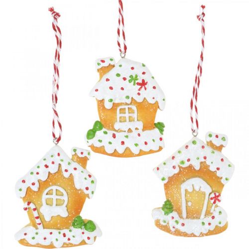 Floristik21 Knusperhäuschen Christbaumschmuck Lebkuchenhäuschen H9cm 3St