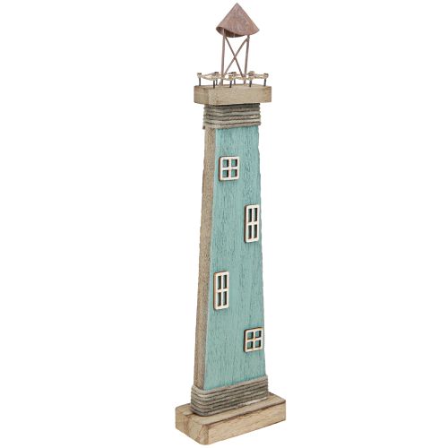 Floristik21 Leuchtturm Holz Blau 40,5cm Maritime Tischdeko Antik Optik