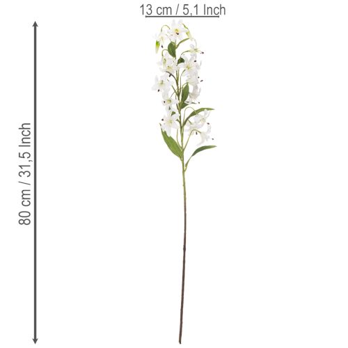 Künstlicher Lilienzweig weiß 80cm Kunststoff/Textil für Innenbereiche | Floristik21.de