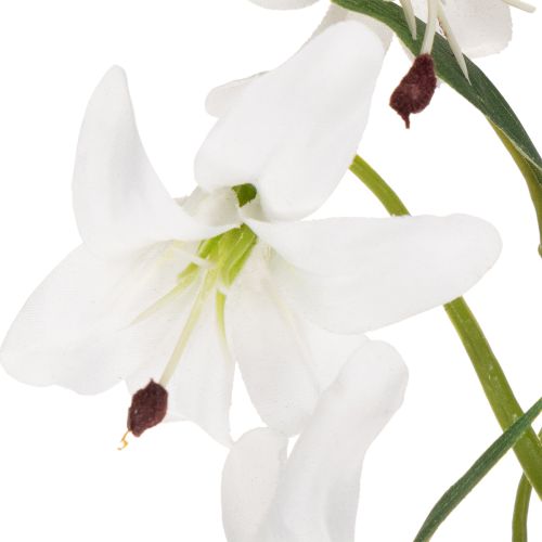 Künstlicher Lilienzweig weiß 80cm Kunststoff/Textil für Innenbereiche | Floristik21.de