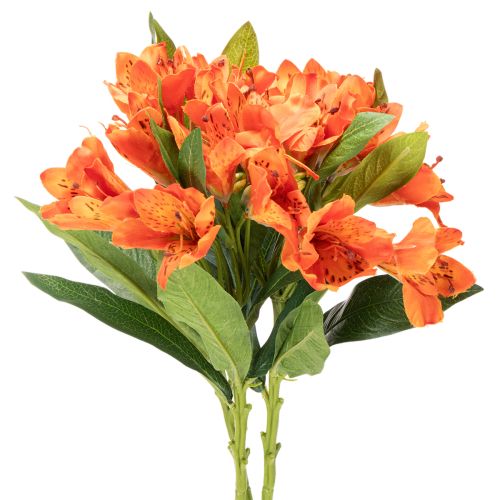Kunstblume Alstroemeria Orange 75 cm 3 Stück künstlicher Blumenstrauß
