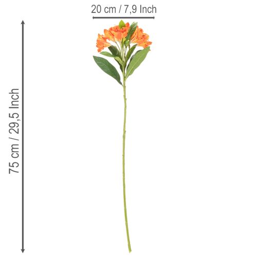 Kunstblume Alstroemeria Orange 75 cm 3 Stück künstlicher Blumenstrauß | Floristik21.de