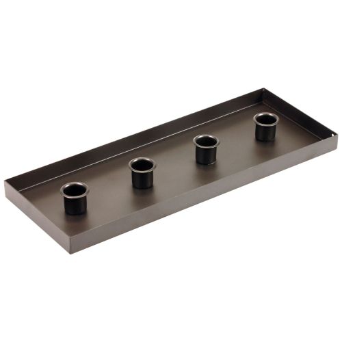 Kerzenhalter Metall Schwarz Kerzentablett 35x13x2cm