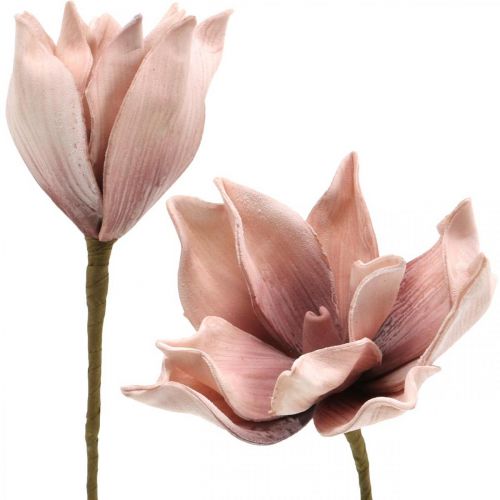 Floristik21 Künstliche Magnolie Altrosa Kunstblume Foam Blume Ø10cm 6St