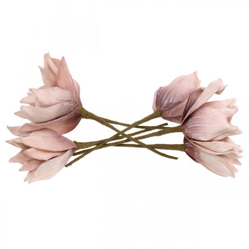 Künstliche Magnolie Altrosa Kunstblume Foam Blume Ø10cm 6St