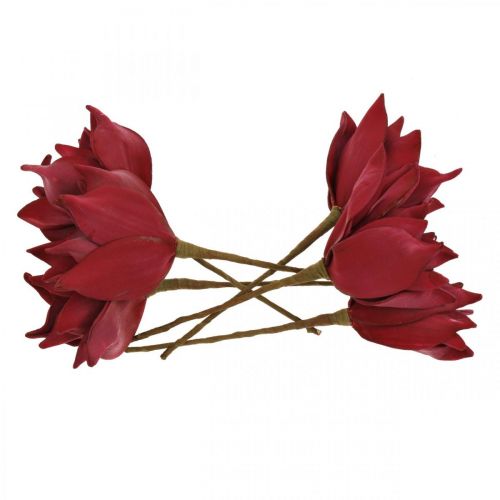 Künstliche Magnolie Rot Kunstblume Foam Blumendeko Ø10cm 6St
