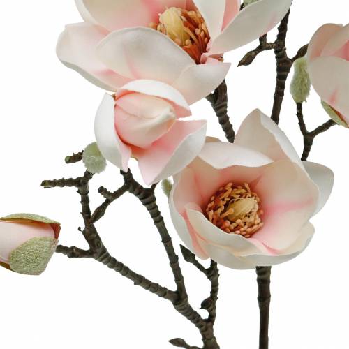 Floristik21 Magnolienzweig Rosa Künstliche Magnolie Seidenblumen