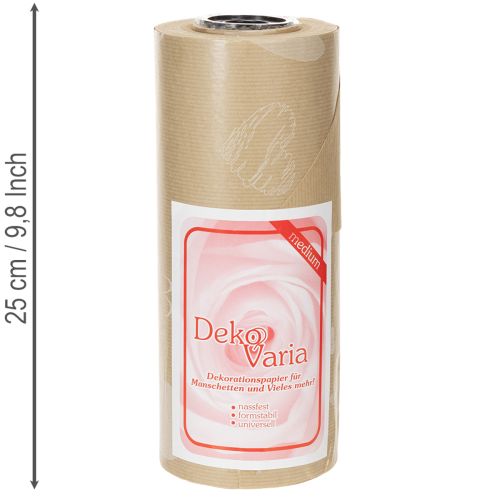 Manschettenpapier 25cm 100m Natur Herzen – Nassfestes Floristenpapier | Floristik21.de