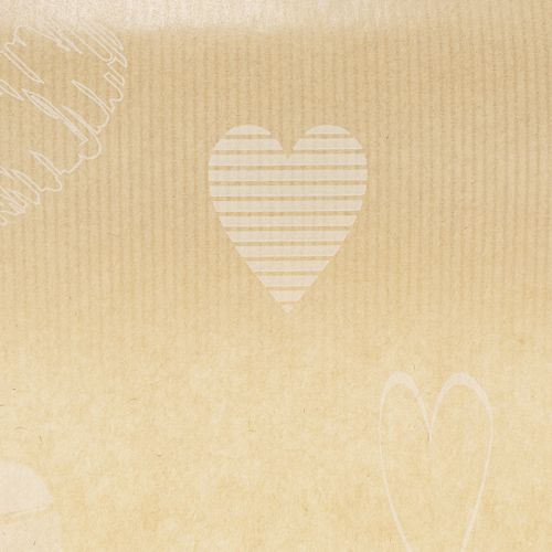 Manschettenpapier 25cm 100m Natur Herzen – Nassfestes Floristenpapier | Floristik21.de