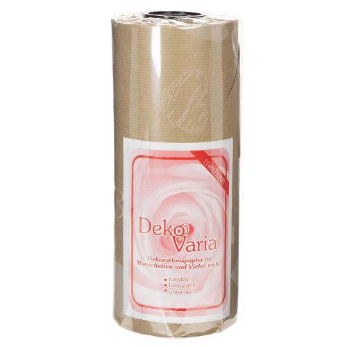Manschettenpapier 25cm 100m Natur Herzen – Nassfestes Floristenpapier | Floristik21.de