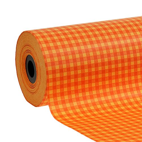 Floristik21 Manschettenpapier 25cm 100m Orange Karo