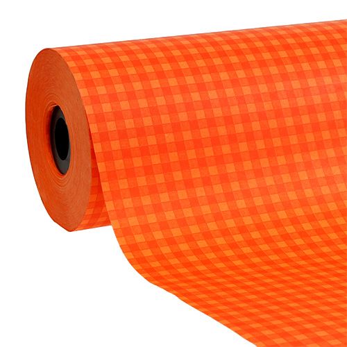 Floristik21 Manschettenpapier 37,5cm Orange Karo 100m