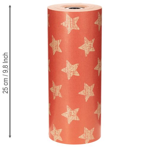 Manschettenpapier Rolle 25 cm x 100 m Rot Sterne Floristikbedarf | Floristik21.de