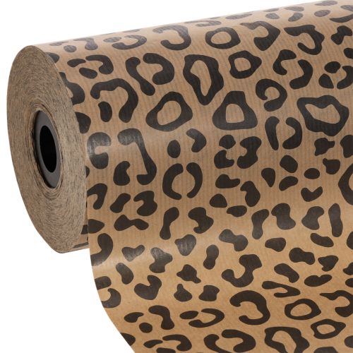 Manschettenpapier Rolle 25 cm x 100 m Leopard-Muster Geschenkpapier