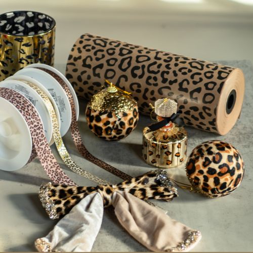Artikel Manschettenpapier Rolle 25 cm x 100 m Leopard-Muster Geschenkpapier