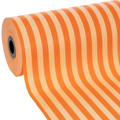 Manschettenpapier Rolle 25 cm x 100 m Orange gestreift für Floristik und Dekoration