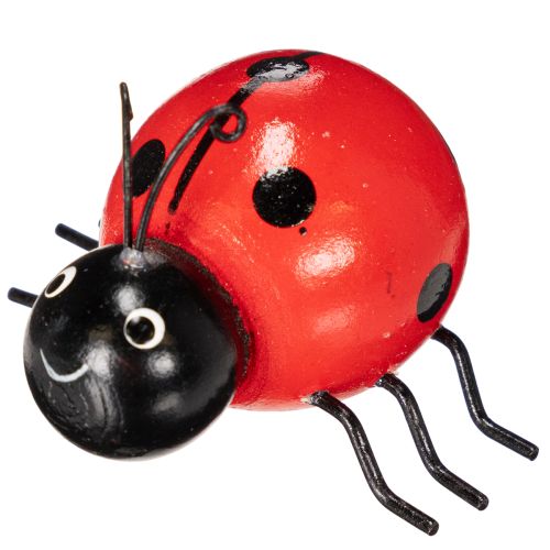 Artikel Marienkäfer aus Holz 5 cm – Glücksbringer Deko im 6er-Set