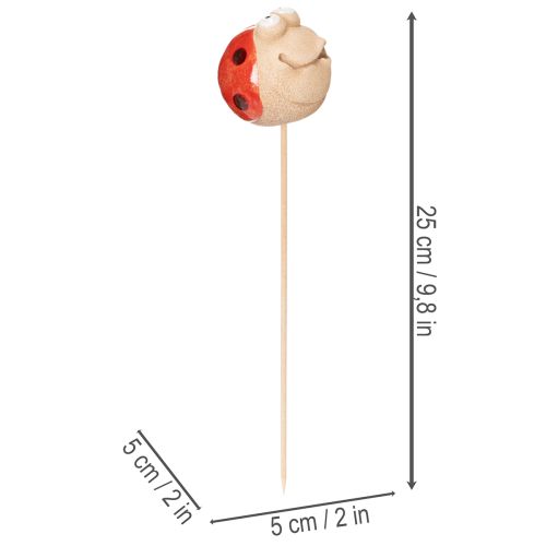 Artikel Marienkäfer Gartenstecker aus Keramik – Bunte Deko für Garten und Balkon, 25 cm hoch, 4er-Set