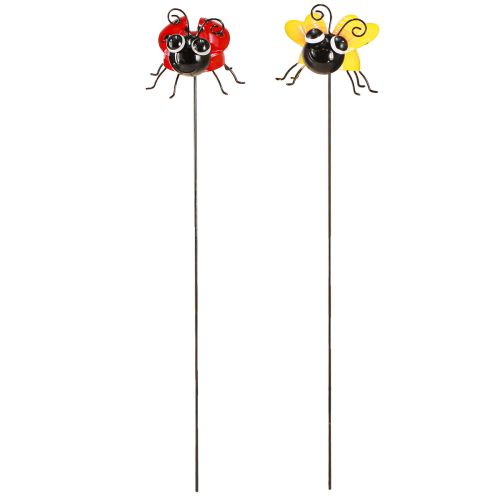Artikel Marienkäfer und Biene Gartendeko Metall 46cm 2er Set farbenfrohe Insektenfiguren