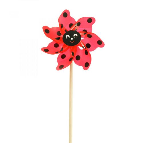 Floristik21 Marienkäfer Windrad Gartendeko Windmühle Rot Ø16,5cm