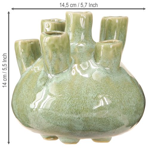 Artikel Maritime Deko Vase Korallen Design Hellgrün Ø14,5cm H14cm Dekoration