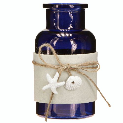 Artikel Maritime Flaschenvasen Set 3 Stk Blau Grün Weiß Glas Filzband