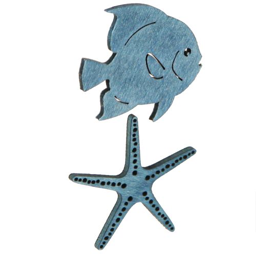 Artikel Maritime Deko Holz Seestern Fisch Set Tischdekoration 72tlg