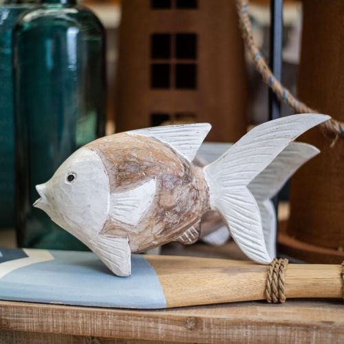Floristik21 Maritime Deko Fisch Holz Holzfisch Shabby Chic 17×8cm