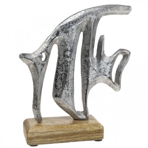 Maritime Deko, Deko Fisch Metall, Deko Fisch Silbern H18cm