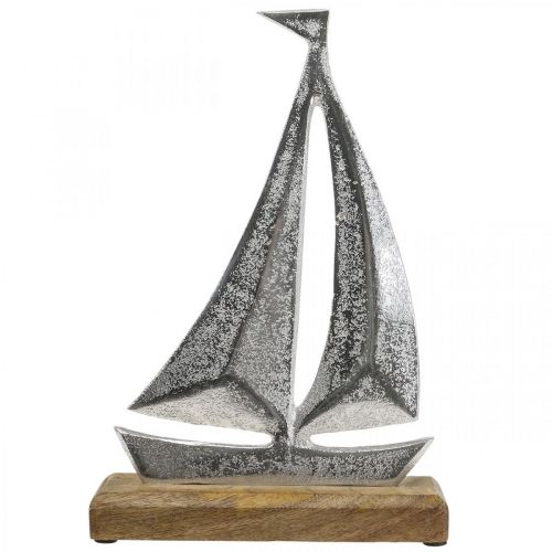 Floristik21 Maritime Deko, Deko Segelboot Metall, Deko Schiff H26cm