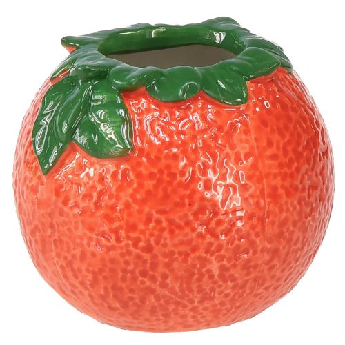 Floristik21 Mediterrane Deko Orange Vase Blumentopf Keramik Ø9cm