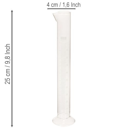 Messzylinder Glas mit Sockel und Skala 100 ml Höhe 25 cm | Floristik21.de