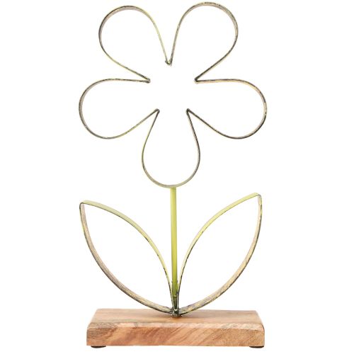 Aufsteller Deko Aus Metall & Holz – Vögel & Blumen In Gold, Für Fensterbank & Tisch, 20-25 Cm, Frühlingsdeko