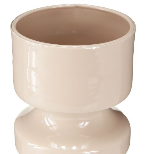 Artikel Metall Blumenvase Cappuccino Braun Emaille Ø9cm H17,5cm - Stilvolle Tischdeko für Frühling & Sommer
