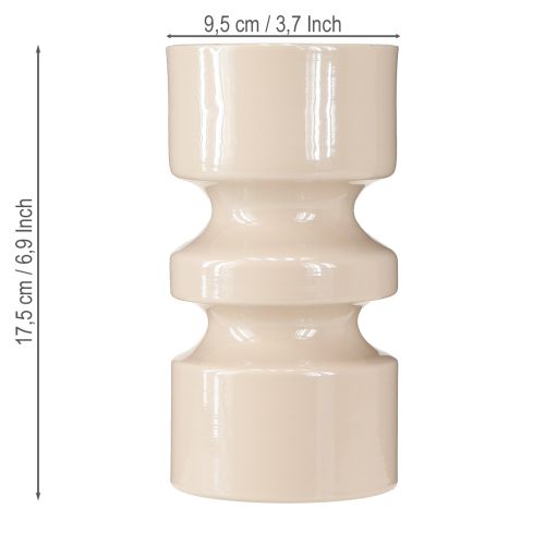 Artikel Metall Blumenvase Cappuccino Braun Emaille Ø9cm H17,5cm - Stilvolle Tischdeko für Frühling & Sommer