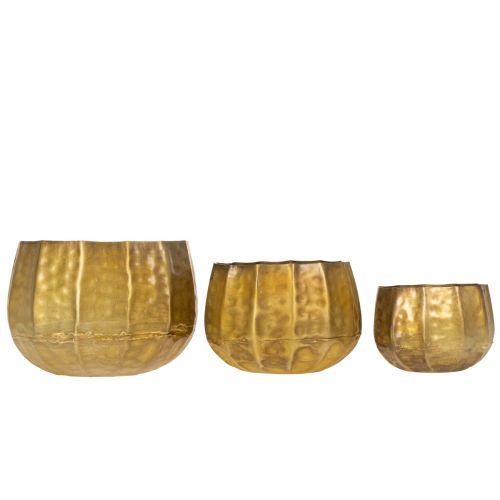 Metall Deko Blumentopf Messing