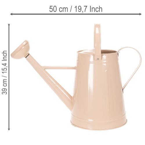 Metall Deko Gießkanne Sandfarben Vintage-Design für Pflanzen & Trockenblumen 50×22,5×39cm | Floristik21.de