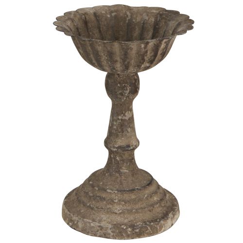 Artikel Metall Deko-Schale Kelchform Antik-Look Graubraun Ø12cm H18cm