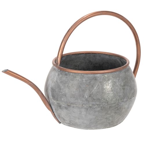 Metall Dekokanne Vintage Landhausstil, Gartendeko Gießkanne zum Bepflanzen, Silber Kupfer L41cm Ø26cm H30cm einkaufen | Floristik21.de