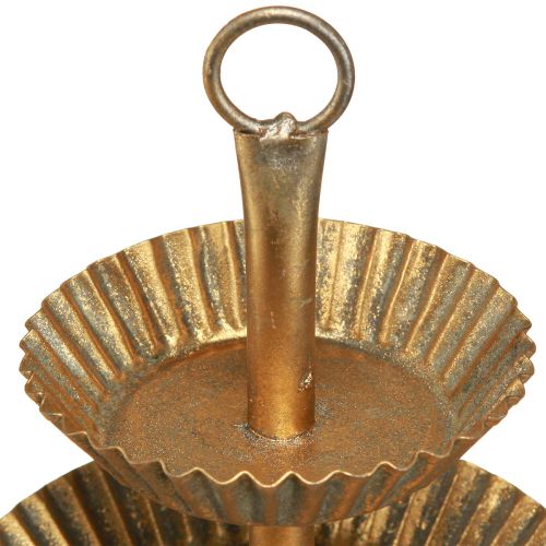 Artikel Metall Etagere 3-stöckig Antik Gold Ø17cm H23cm – Vielseitig einsetzbare Dekoration