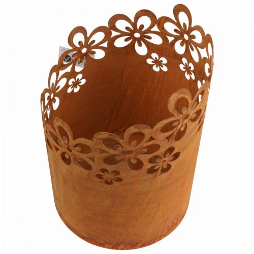 Metall Deko Rost Windlicht Übertopf Metall Ø16cm H23cm