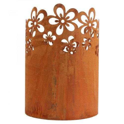 Metall Deko Rost Windlicht Übertopf Metall Ø16cm H23cm