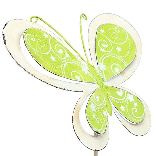 Artikel Metall-Stecker Schmetterling Grün, Rosa 52cm 2St