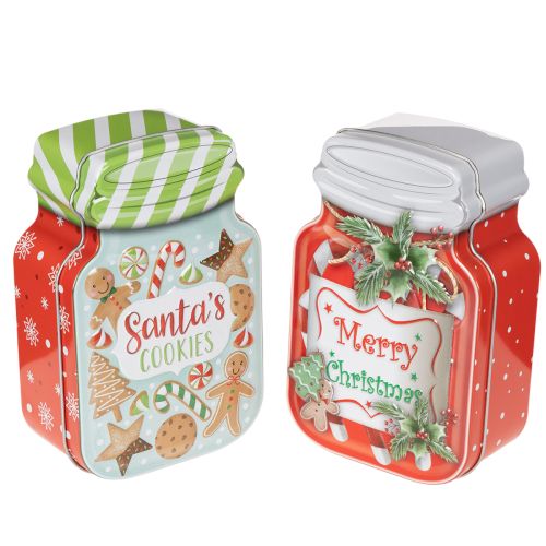 Set Metalldosen Keksdose Weihnachtsmotive 15 cm Bunt 2 Stück