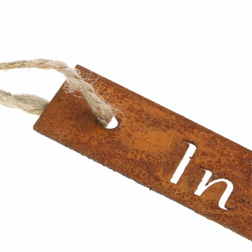 Floristik21 Grabschmuck Metallhänger „In stillem Gedenken“ Rost 25×3cm 6St