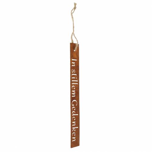Grabschmuck Metallhänger „In stillem Gedenken“ Rost 25×3cm 6St