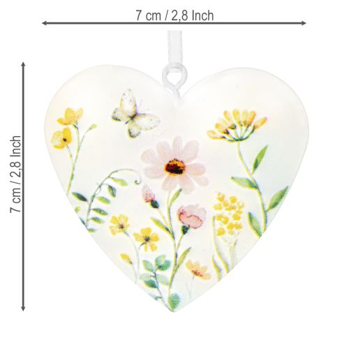 Artikel Herzförmige Wanddeko mit floralen Mustern aus Metall 7cm – Set mit 6 Anhängern