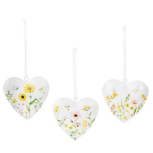 Artikel Herzförmige Wanddeko mit floralen Mustern aus Metall 7cm – Set mit 6 Anhängern