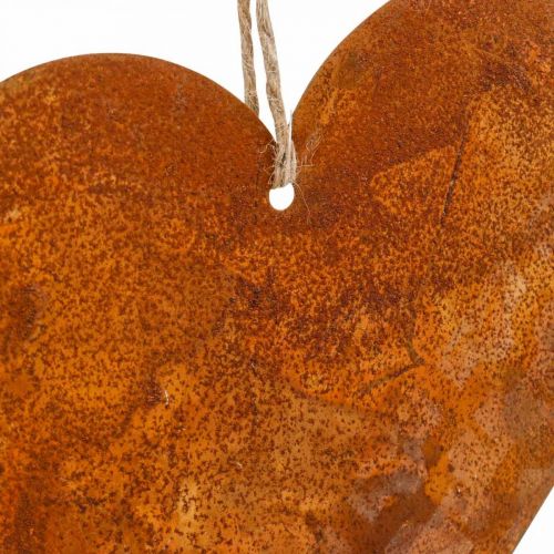 Dekoherzen aus Metall, Herbstdeko, Deko-Anhänger, Edelrost 14×15cm 6St