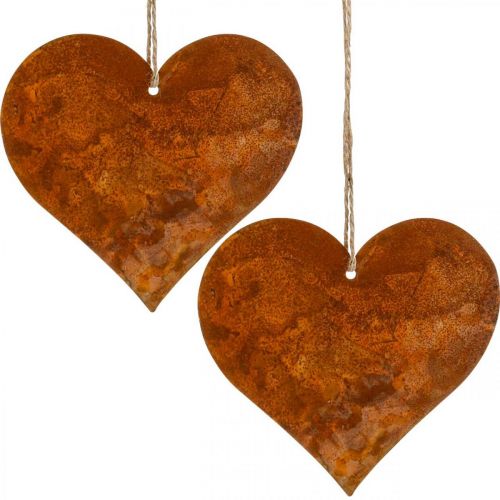 Dekoherzen aus Metall, Herbstdeko, Deko-Anhänger, Edelrost 14×15cm 6St Dekoherzen aus Metall, Herbstdeko, Deko-Anhänger, Edelrost 14×15cm 6St